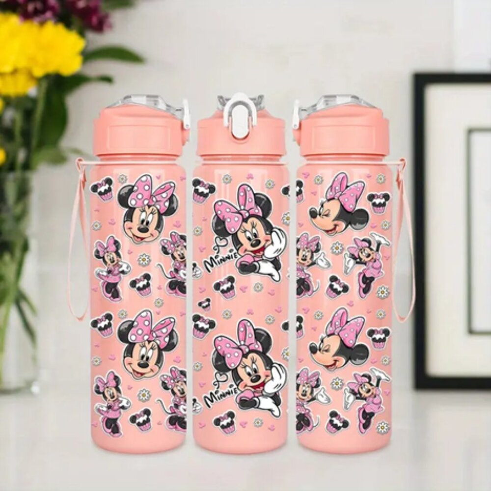 Disney Minnie Mouse Straw Cup 27oz/800ml, One-Button Pop-Up Lid & Built-in Straw